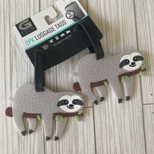 G FORCE Set of 2 Lounging Tree Sloth Luggage Tags